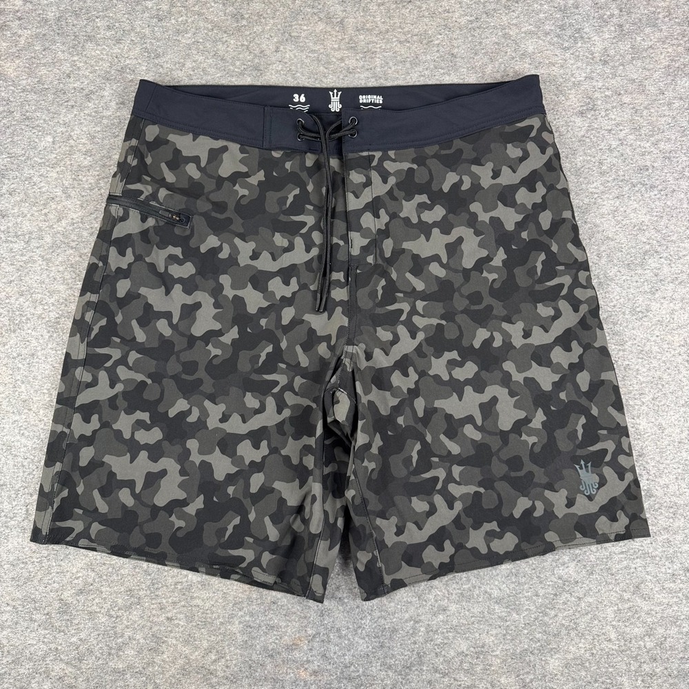 Driftline Original Drifties Board Shorts Camo Wetsuit Lined Swim Trunks Mens 36